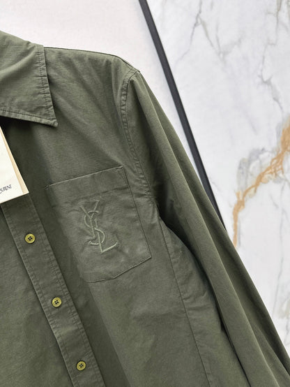 Saint lau 25fw embroidered shirt