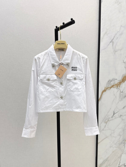 Miu 25fw embroidered shirt