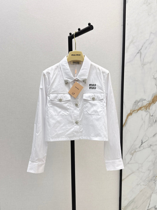 Miu 25fw embroidered shirt