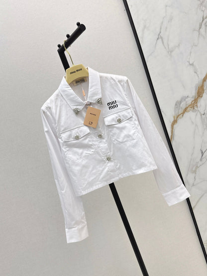 Miu 25fw embroidered shirt