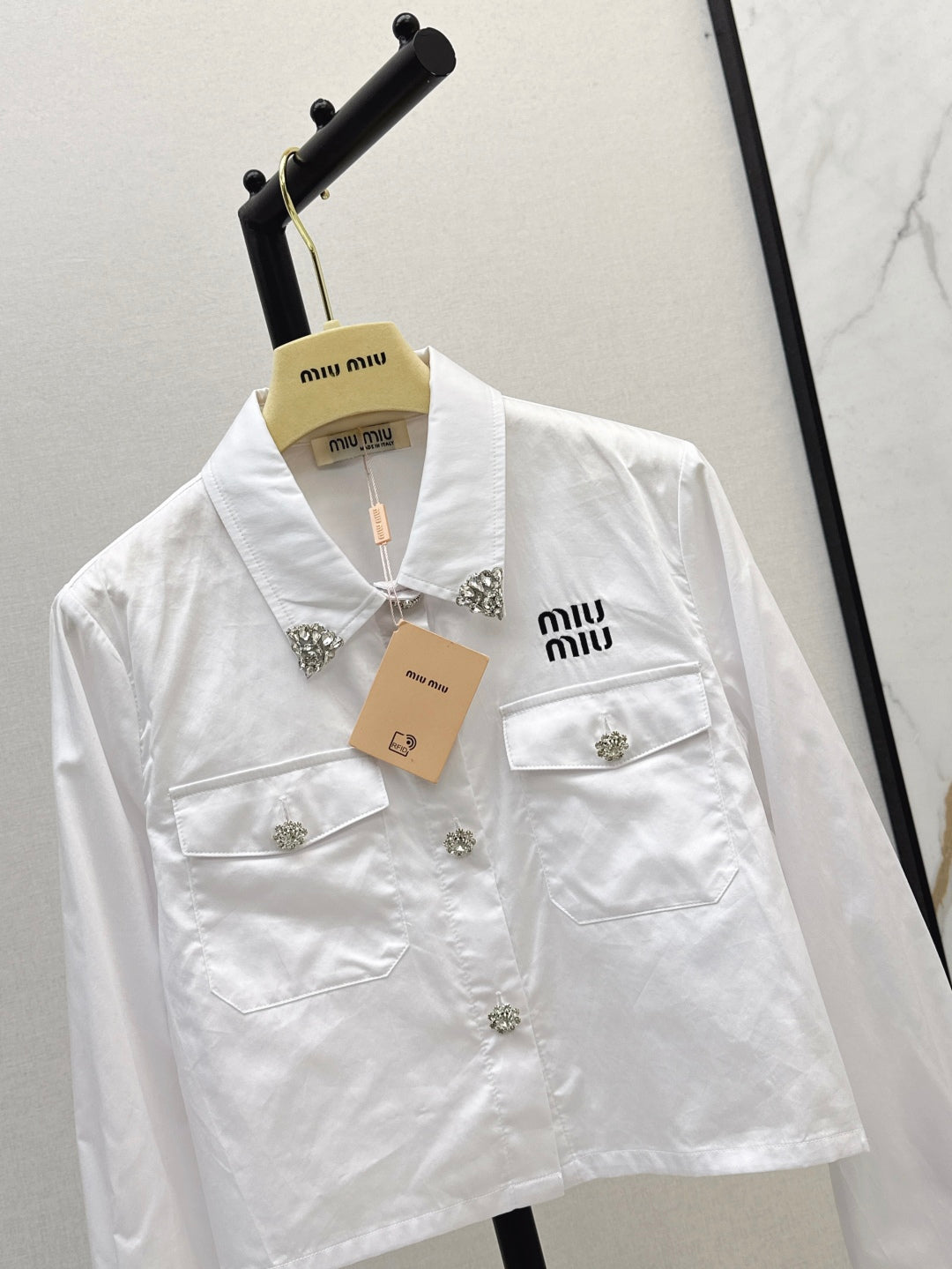 Miu 25fw embroidered shirt