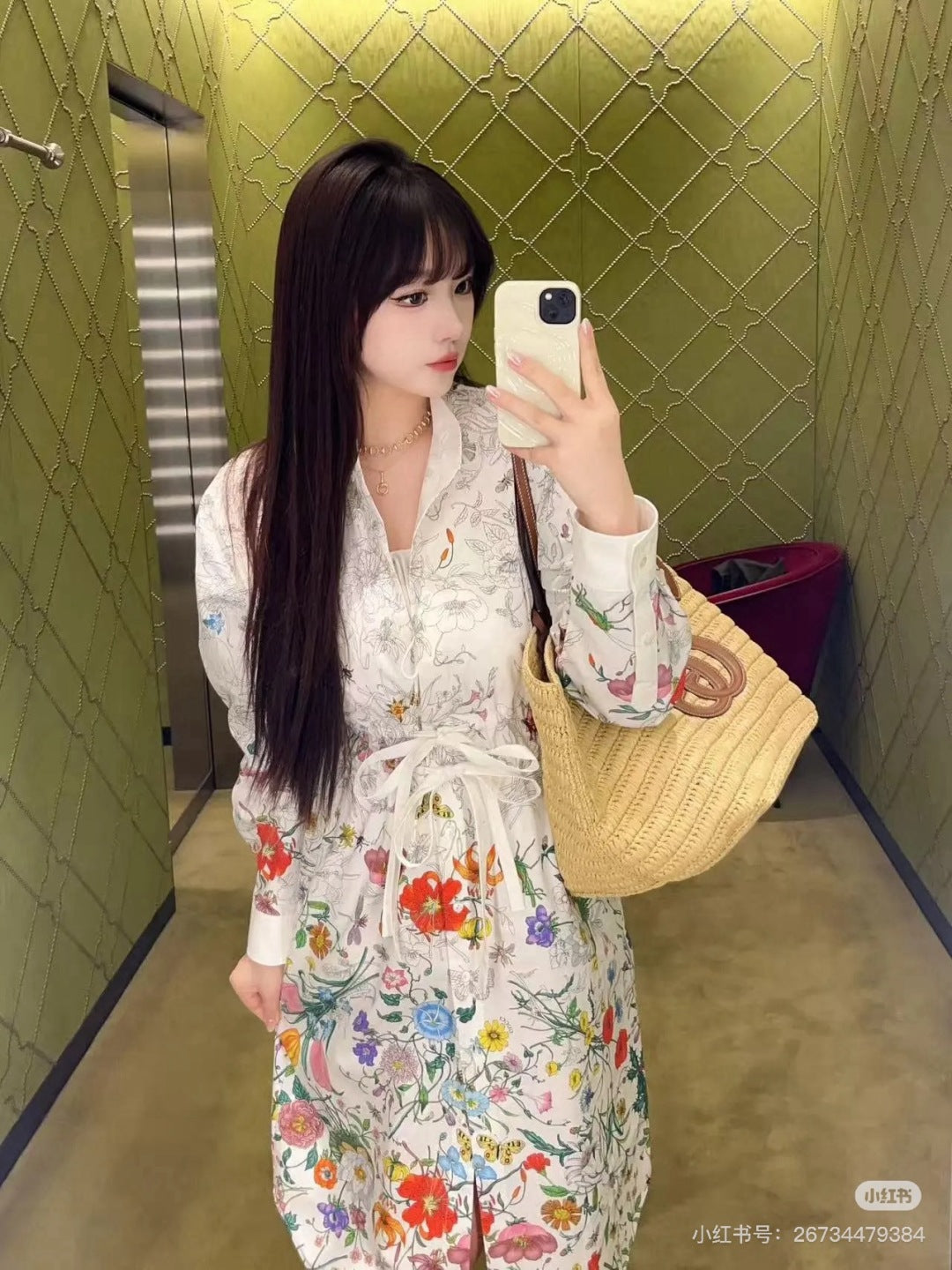 Guc 25ss printed dress