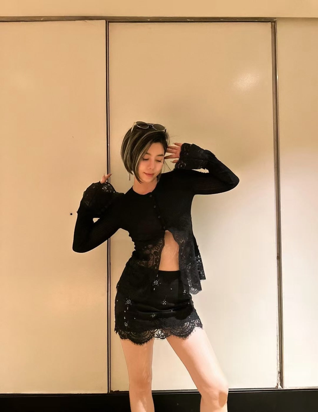 Es 25fw lace cardigan