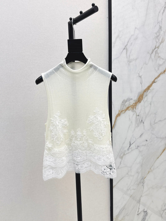 Es 25fw lace knit vest