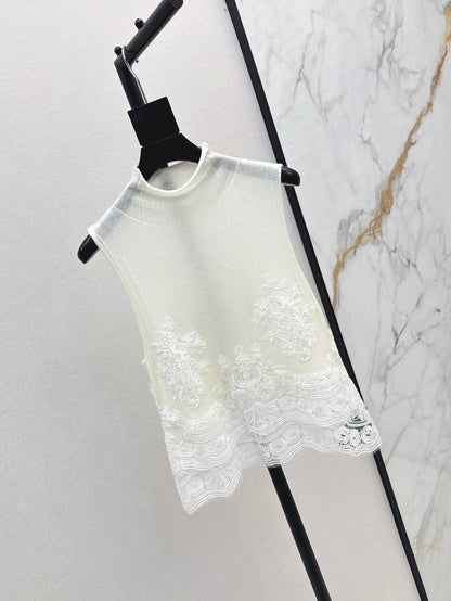 Es 25fw lace knit vest
