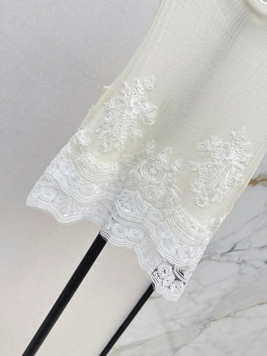 Es 25fw lace knit vest