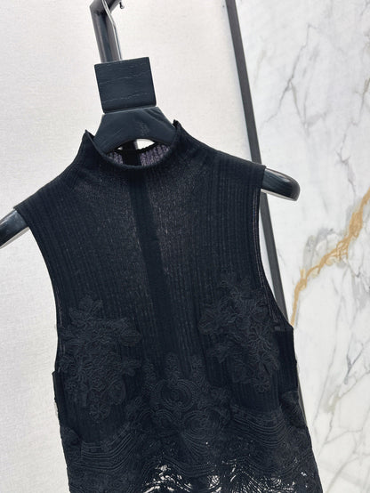 Es 25fw lace knit vest