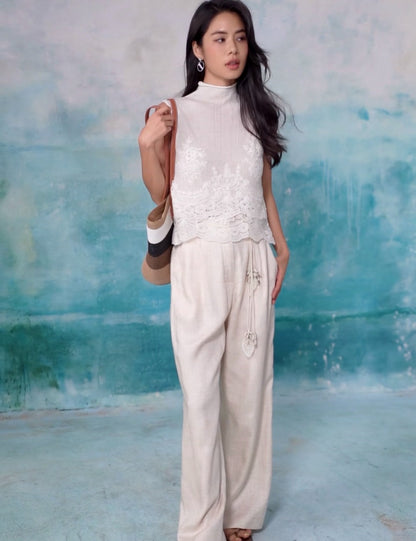 Es 25fw lace knit vest