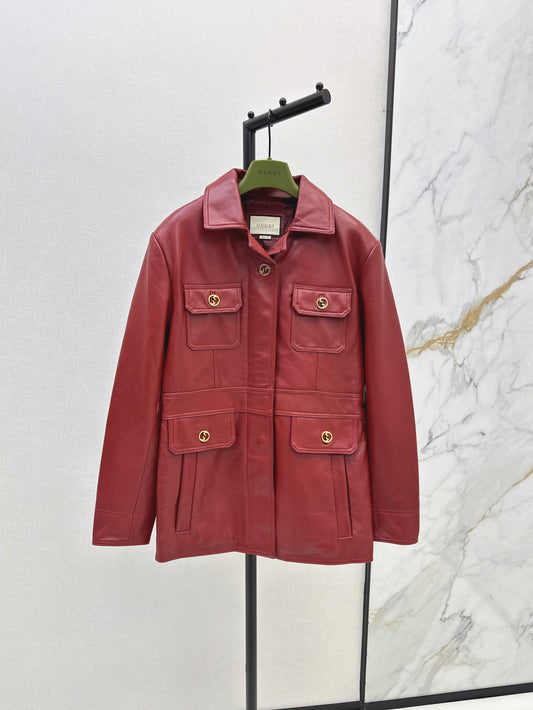 Guc 25fw leather jacket