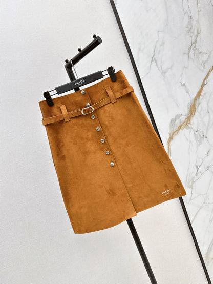 Pra 25fw leather skirt