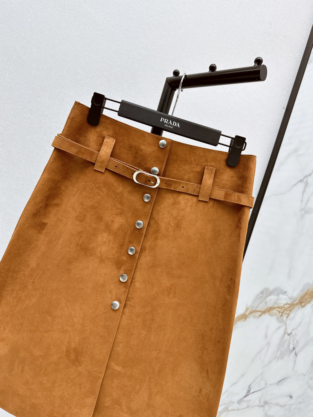 Pra 25fw leather skirt