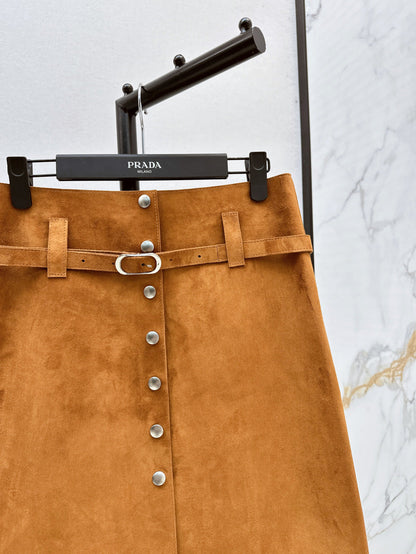 Pra 25fw leather skirt