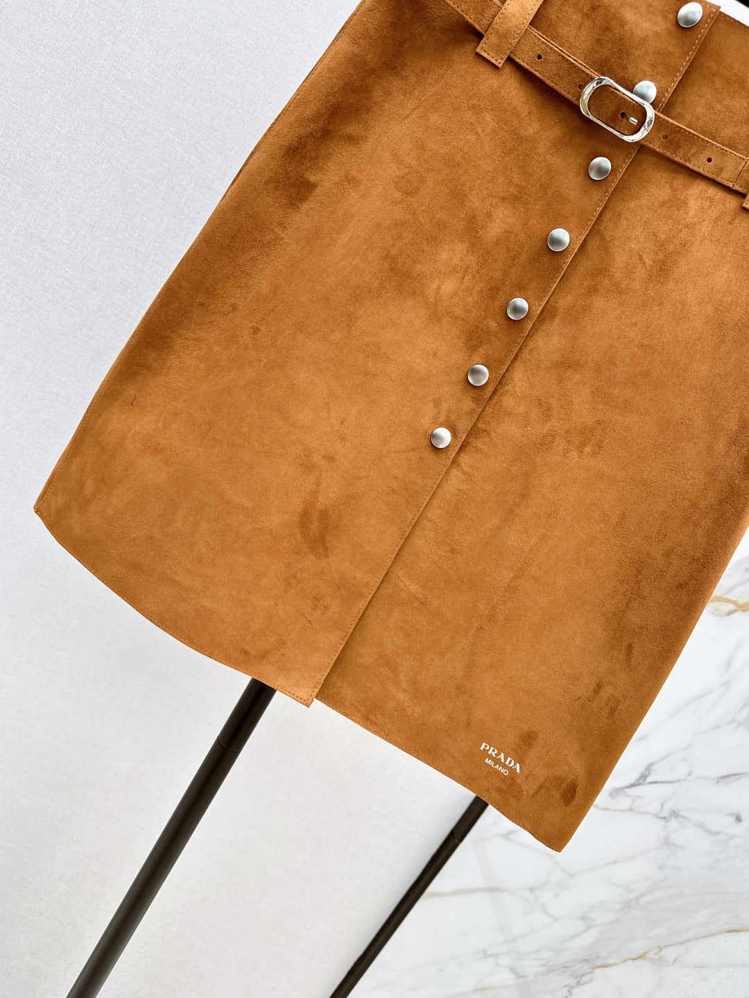 Pra 25fw leather skirt