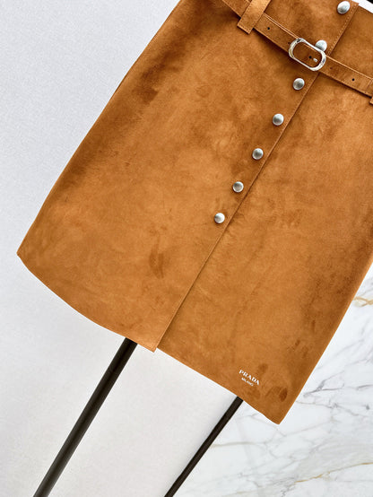 Pra 25fw leather skirt