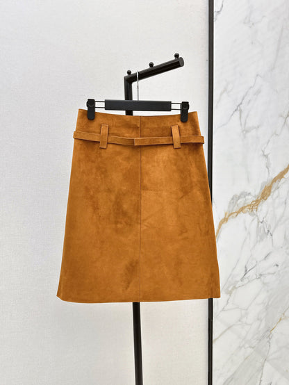 Pra 25fw leather skirt