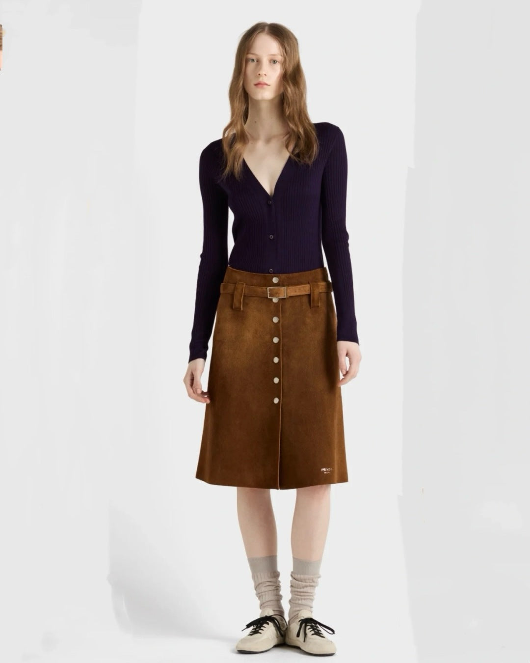 Pra 25fw leather skirt