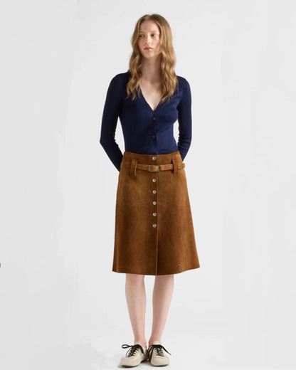 Pra 25fw leather skirt