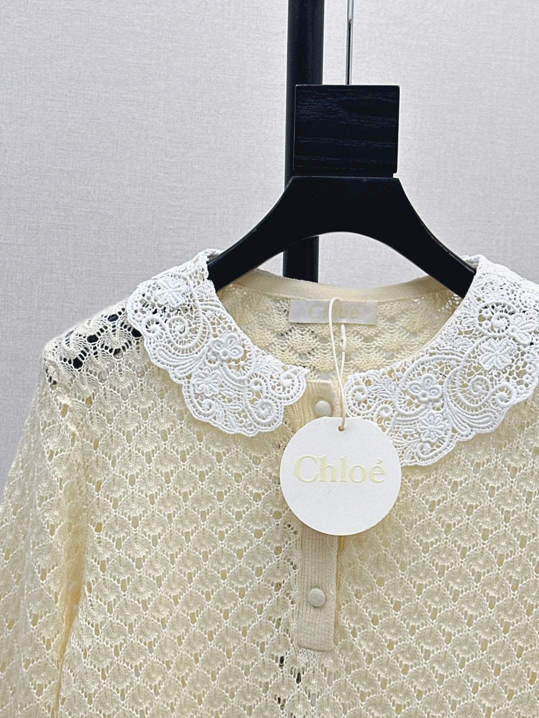 Cho 25fw lace knit shirt