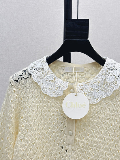 Cho 25fw lace knit shirt