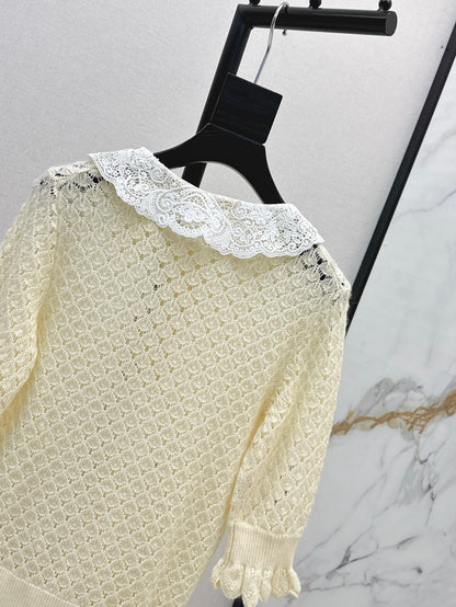 Cho 25fw lace knit shirt