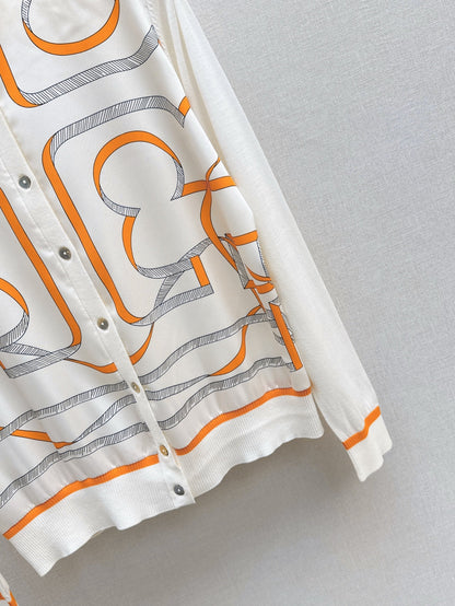 Herm 25ss printed cardigan