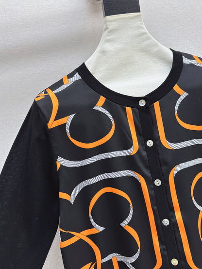Herm 25ss printed cardigan