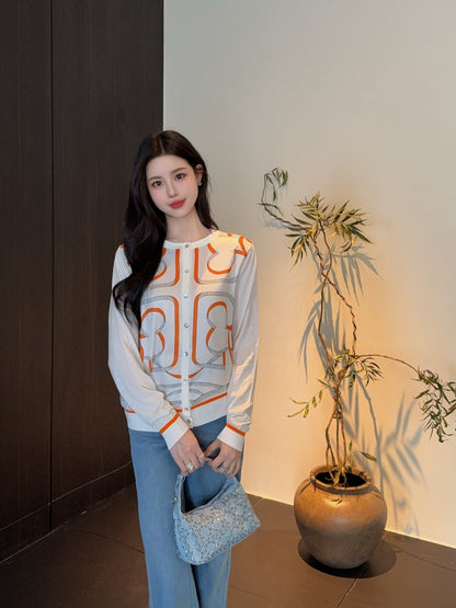 Herm 25ss printed cardigan