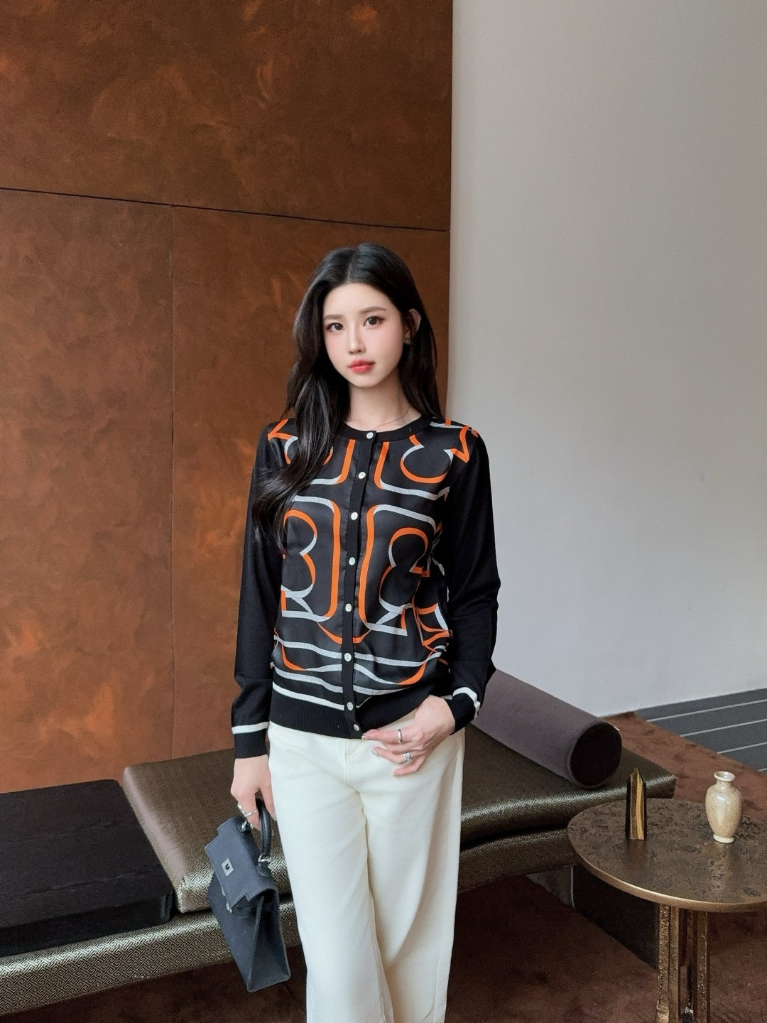Herm 25ss printed cardigan