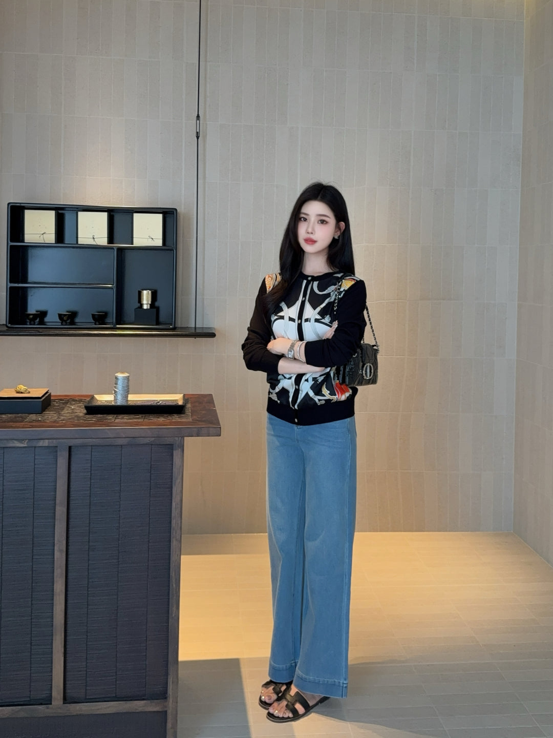 Herm 25fw printed cardigan