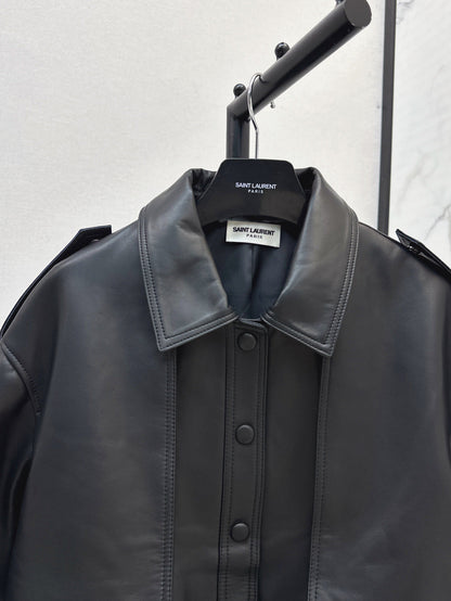 Saint lau 25fw leather coat