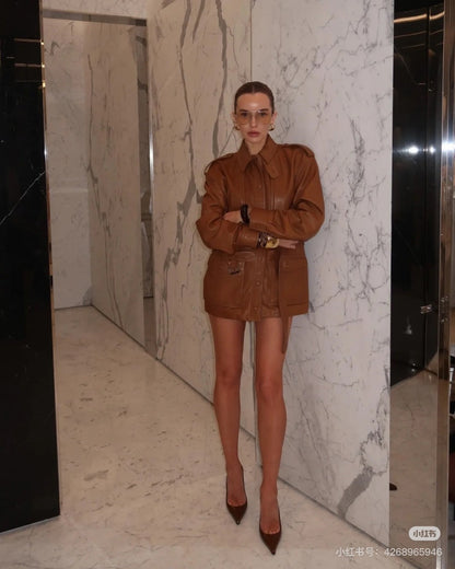 Saint lau 25fw leather coat