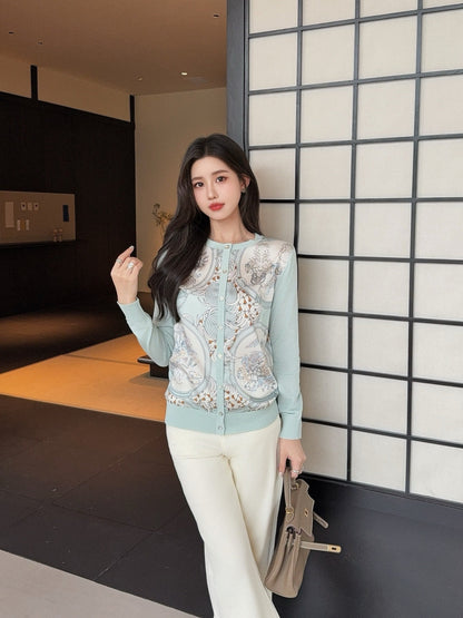 Herm 25fw printed cardigan