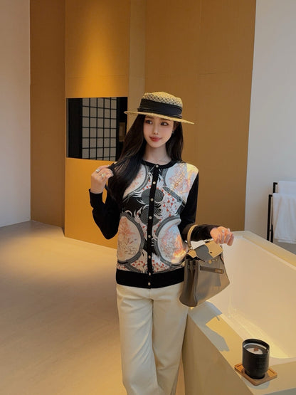 Herm 25fw printed cardigan