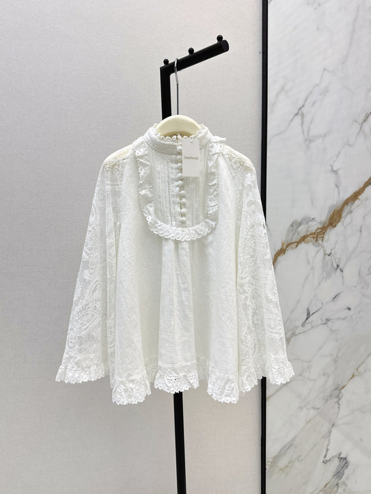 Zimm 25ss lace lInen shirt