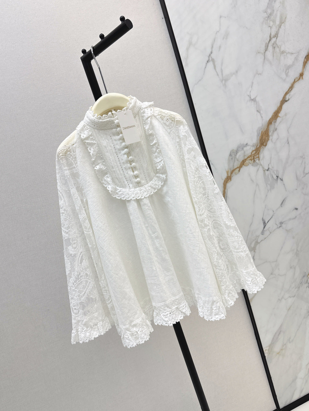 Zimm 25ss lace lInen shirt