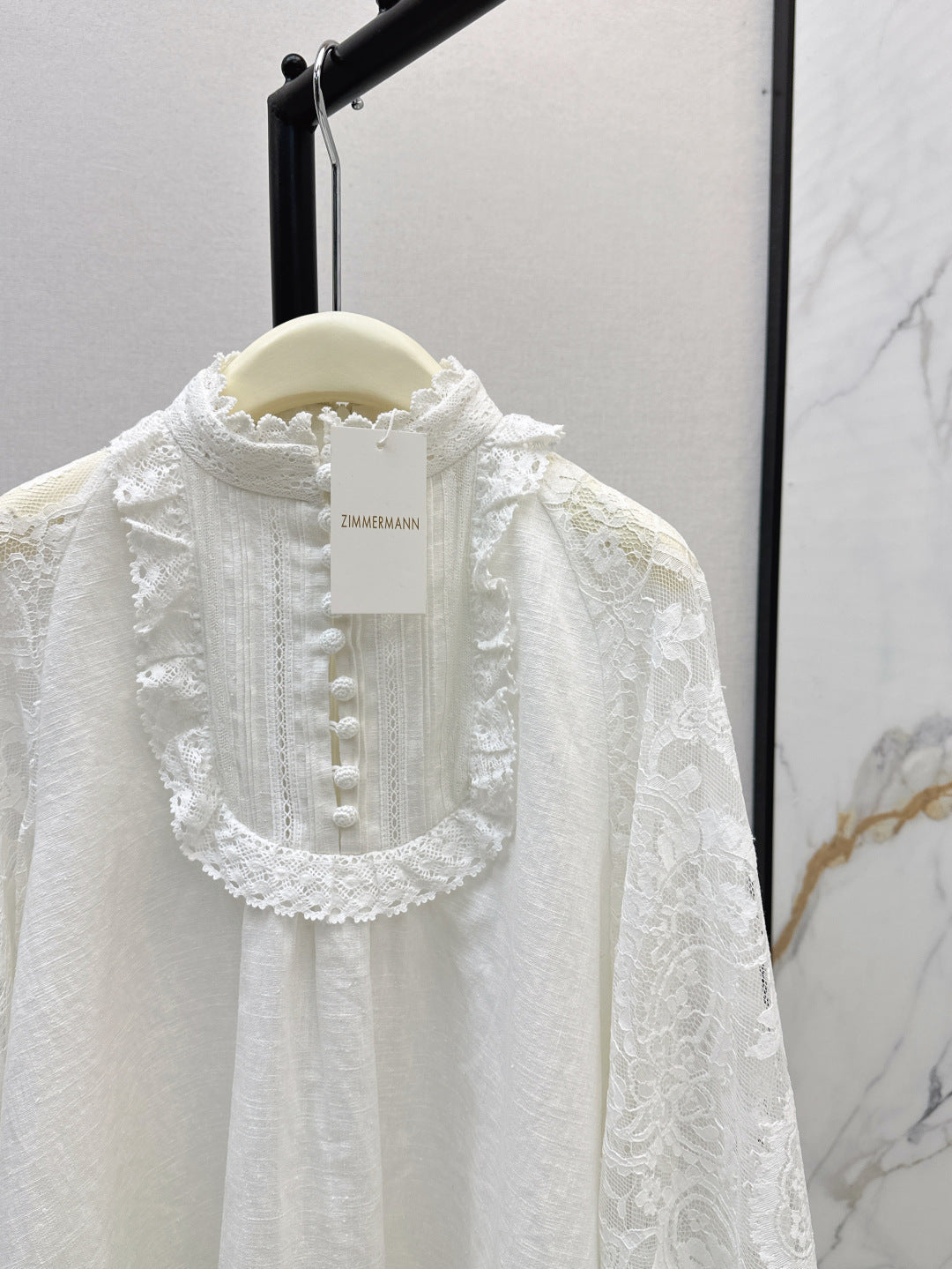 Zimm 25ss lace lInen shirt
