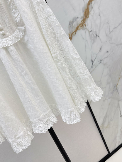 Zimm 25ss lace lInen shirt