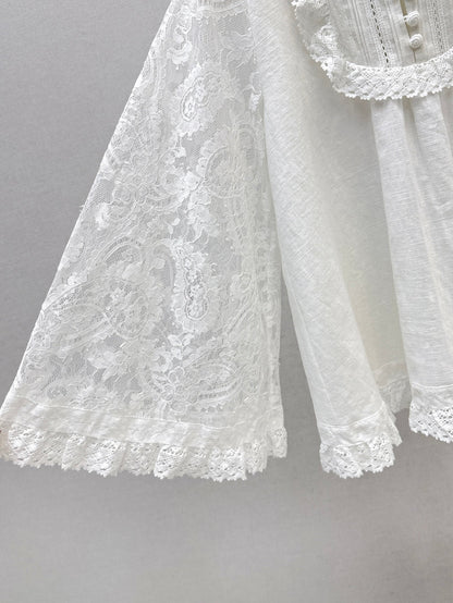 Zimm 25ss lace lInen shirt