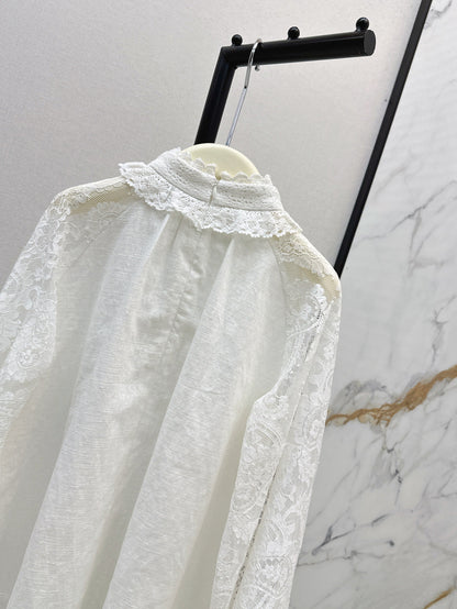 Zimm 25ss lace lInen shirt