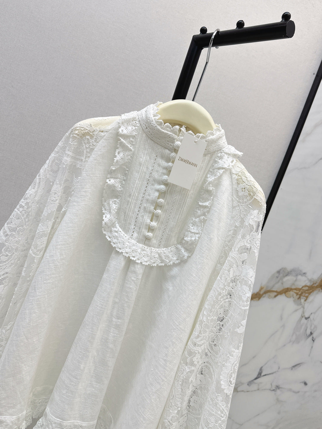 Zimm 25ss lace lInen shirt