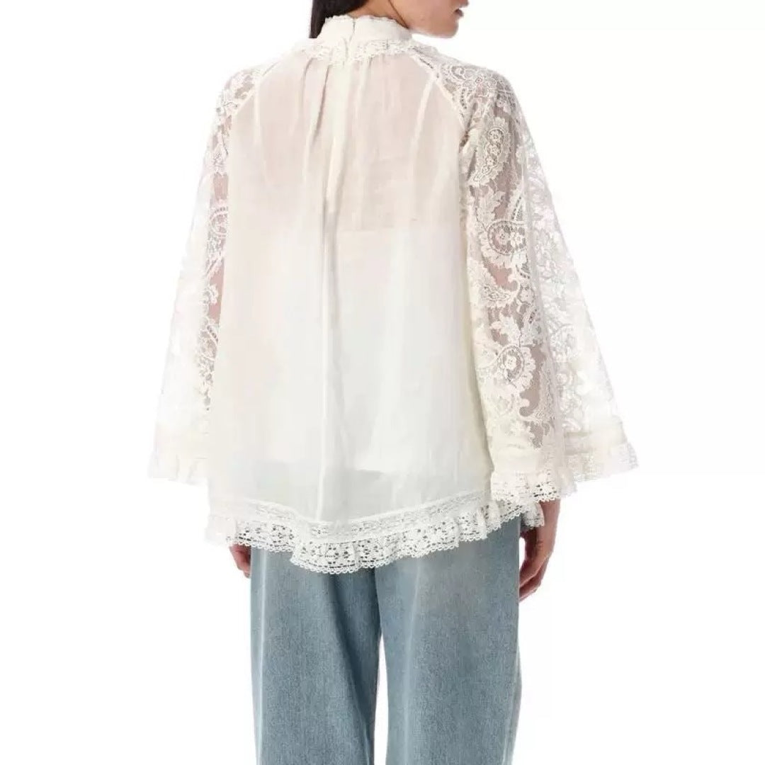 Zimm 25ss lace lInen shirt