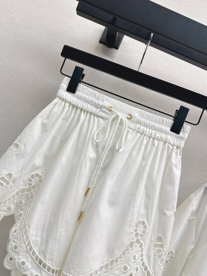 Zimm 25ss embroidered short