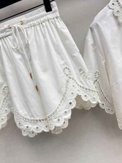 Zimm 25ss embroidered short