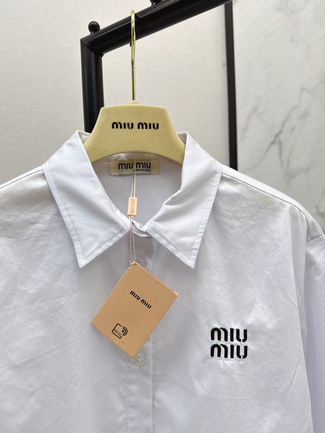 Miu 25fw embroidered shirt