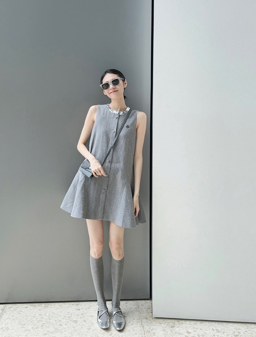 Miu 25ss embroidered dress