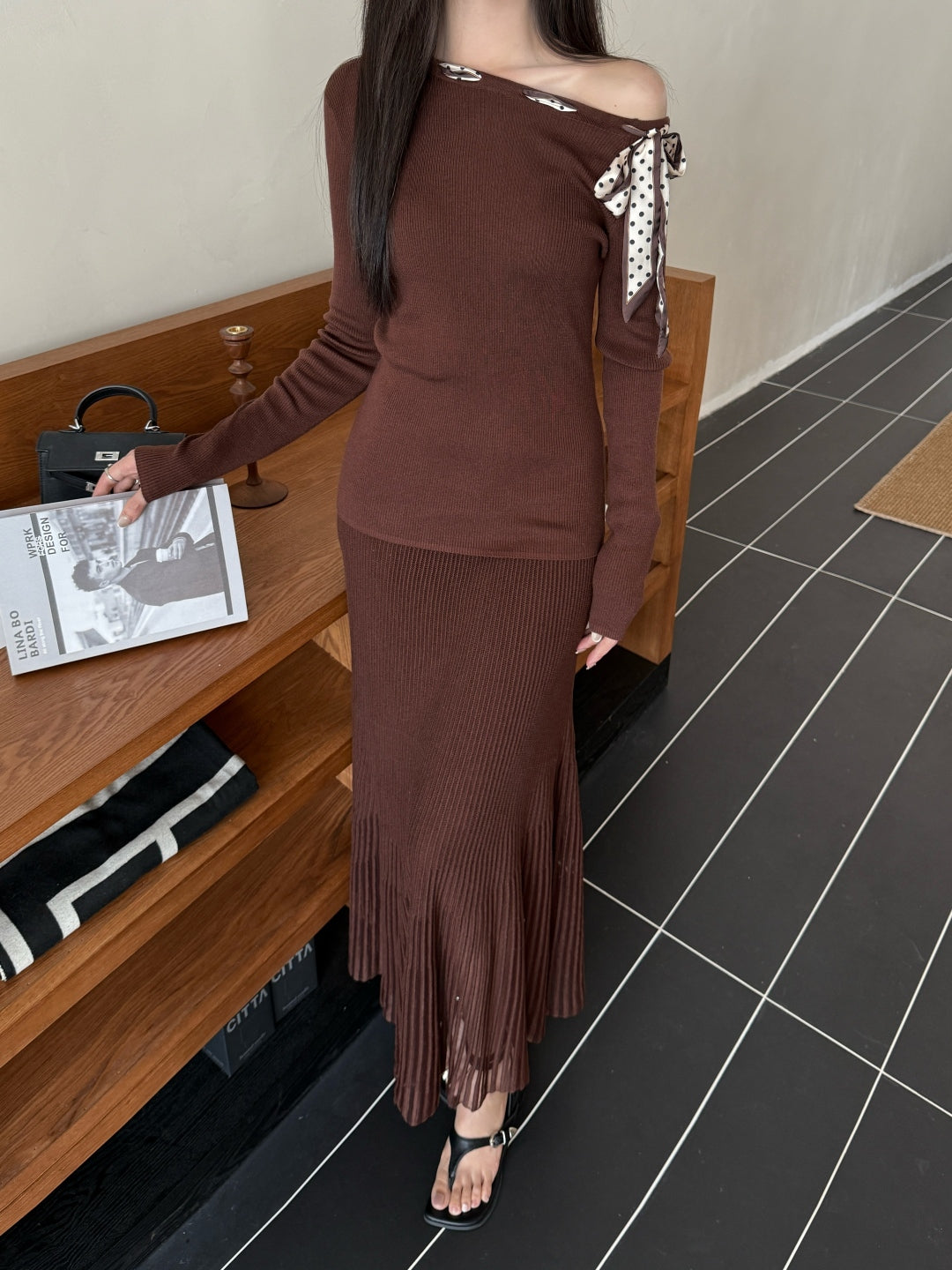Miu 25fw knitted suit