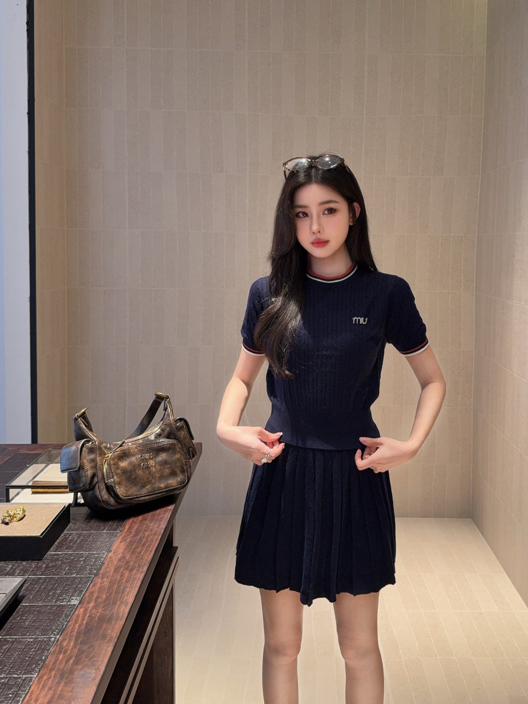 Miu 25fw knitted suit