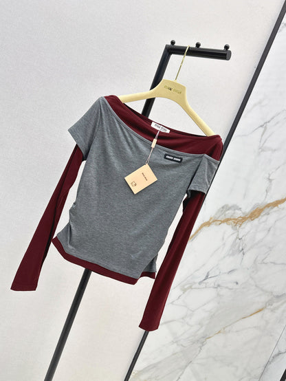 Miu 25fw off-shoulder shirt