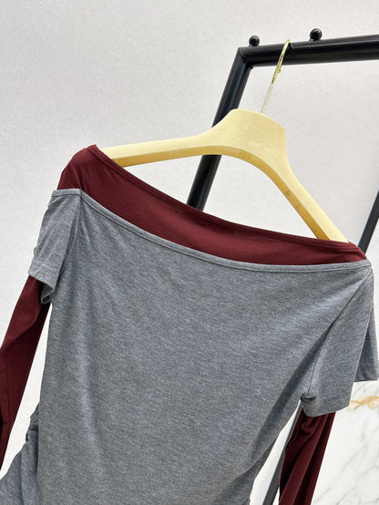Miu 25fw off-shoulder shirt