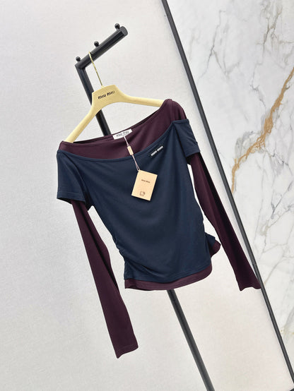 Miu 25fw off-shoulder shirt